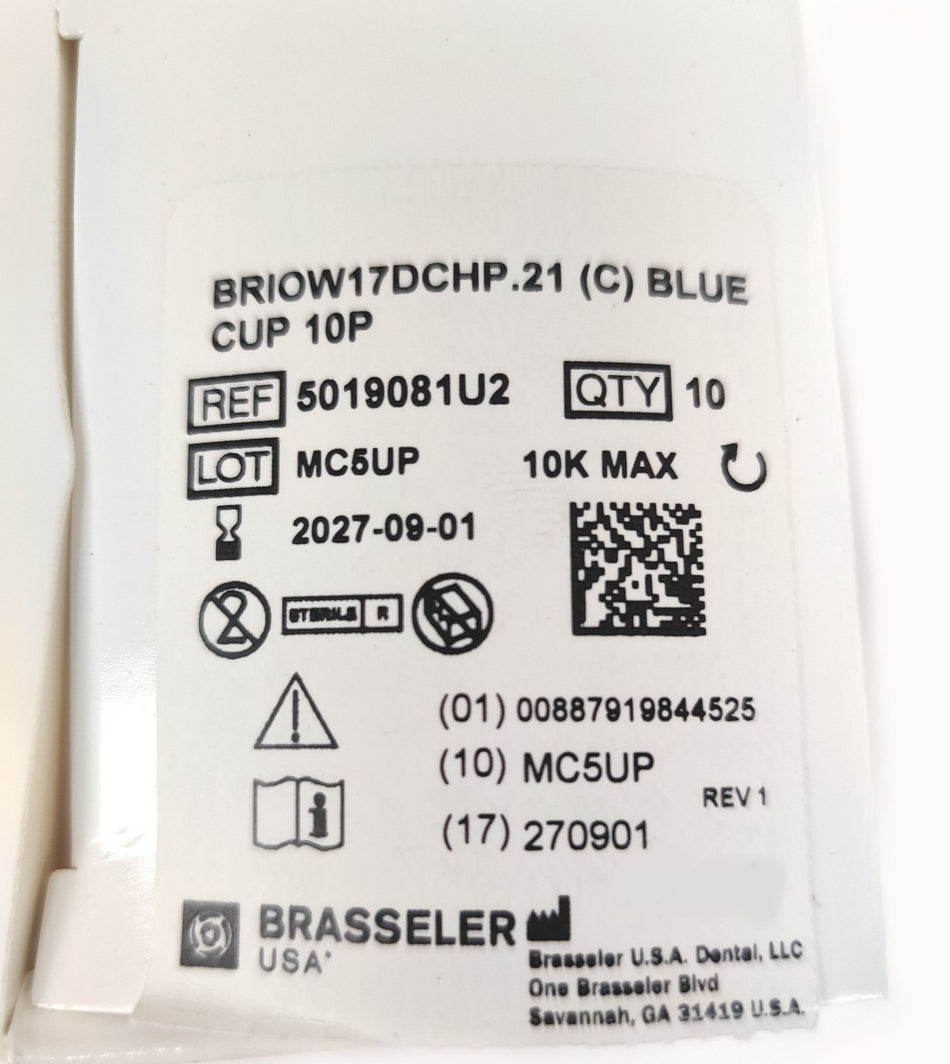 Brasseler Dialite HP Cup Polisher Coarse Blue BRIOW17DCHP.21 QTY=20 NEW
