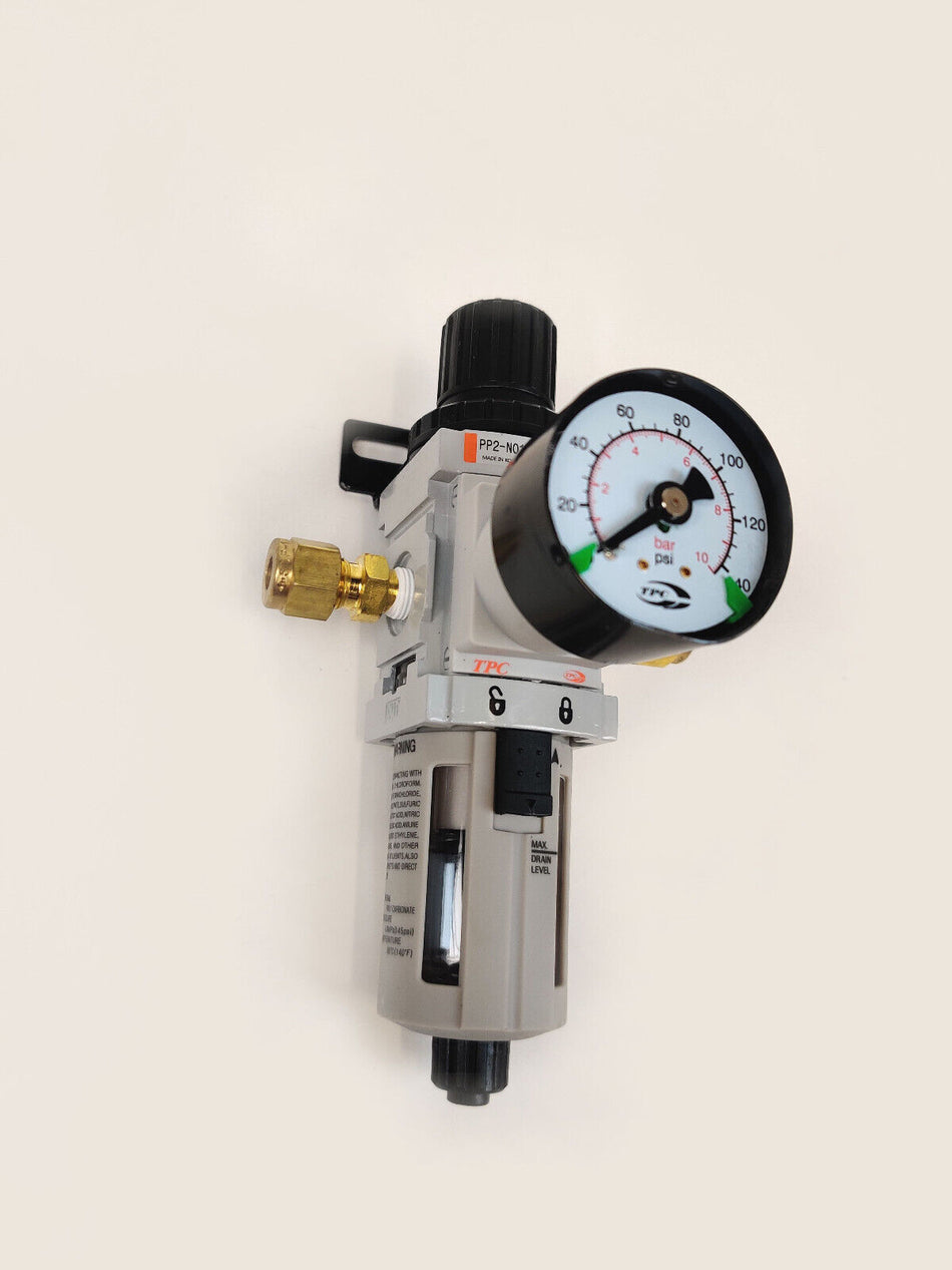 TPC Mechatronics CO Filter Regulator PP2-N01BD5P-R, 145 PSI, 1/4 PT NEW 19 PCS
