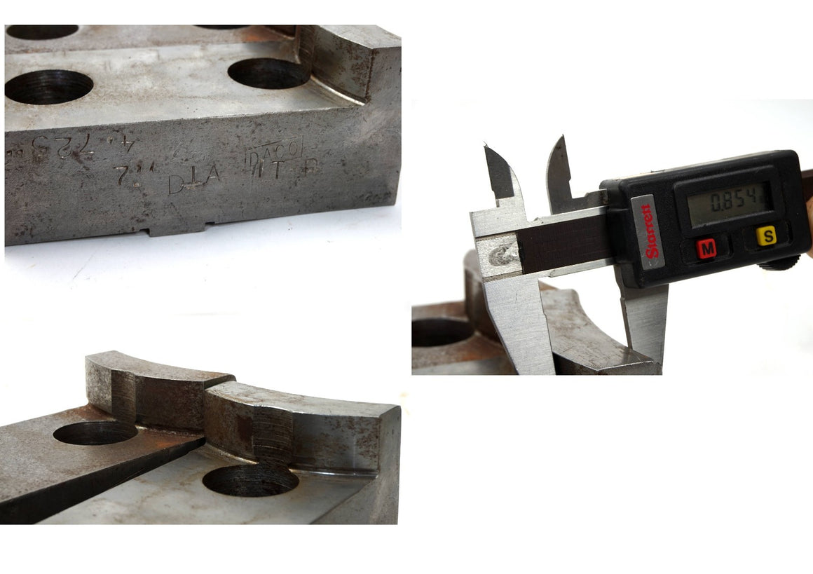 Set of 2 Daco 7" x 4.725" Soft Jaw Standard Tongue & Groove for 15" lathe Chuck