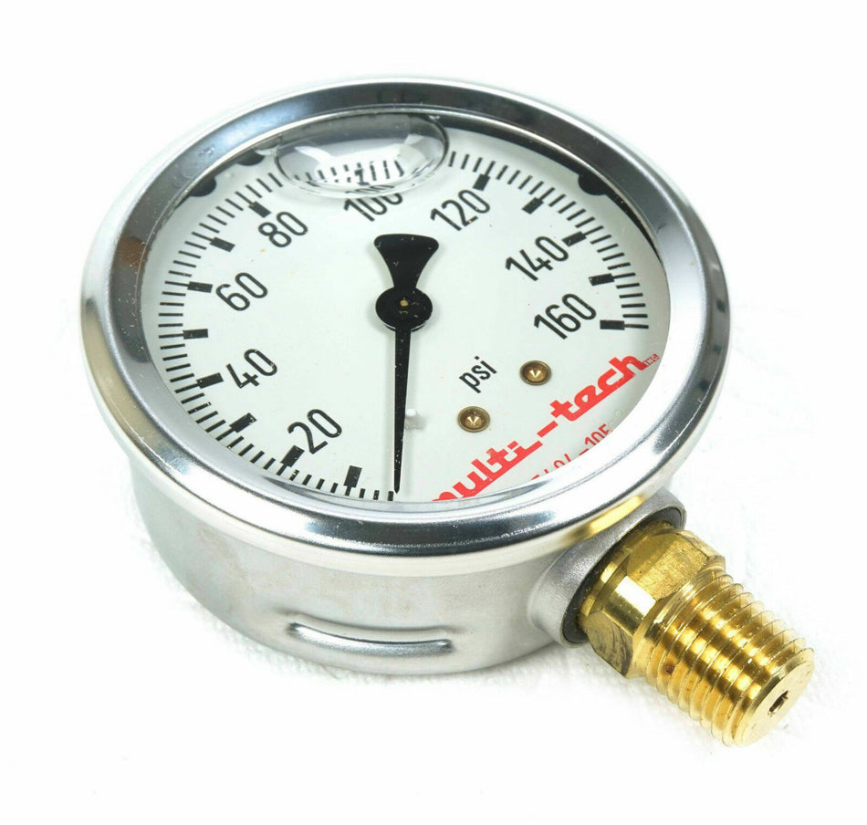 MultiTech 5404-105 Liquid Pressure Gauge  2.5" 160 PSI 3/8 NPT compare Marsh
