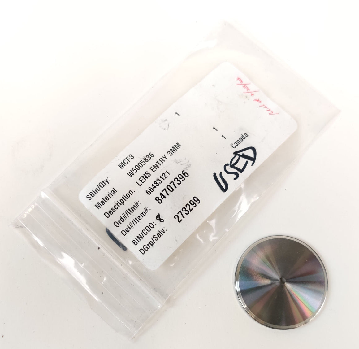 PerkinElmer Nexion IPC-MS W5005836 Ion Lens Entry 3MM
