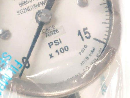Moeller 2 1/2" Dial Pressure Gage 1500 Psi MIL-G-18997 Scuba Diving