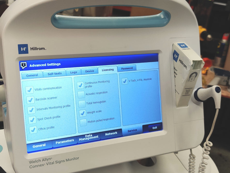 Welch Allyn Connex 6800 Wifi Vital Signs Monitor 68NXTX Nellcor SpO2, Stand 2023