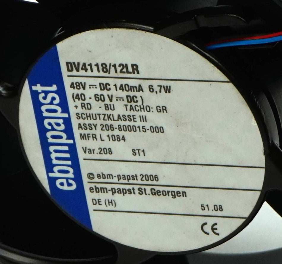Ebmpapst Ebmpapst DV4118/12LR DC Diagonal Compact Fan 48VDC 140mA 6,7w