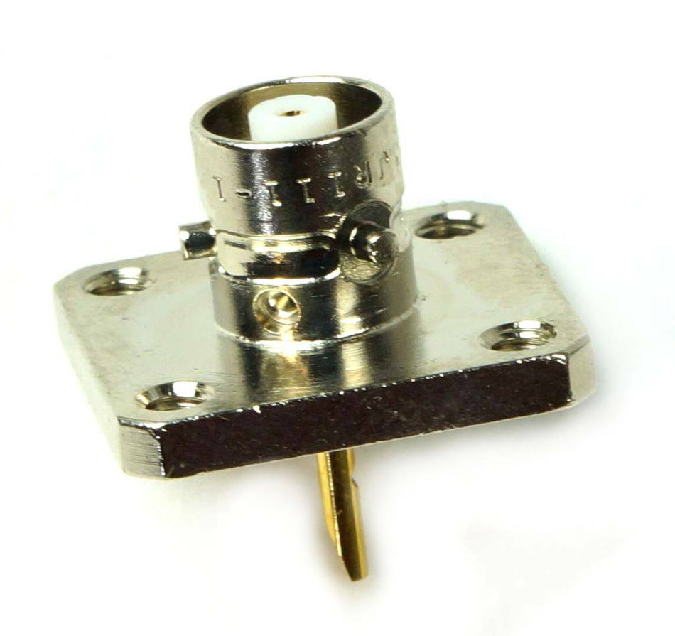 Lot of 5 RF Gold Coaxial Connector 357-7913-070 Jack Panel 4 Hole Flange 1/2"