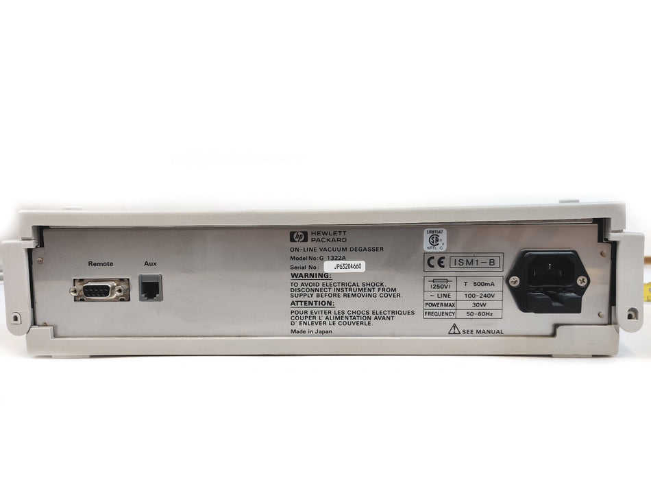 Agilent G1322A On-Line Vacuum Degasser 4-CH w/ Lid 1100 HPLC. Tested. Working