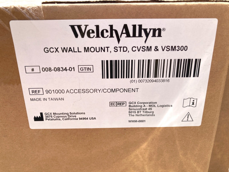 Welch Allyn GCX Wall Mount Kit  008-0834-01 for Connex Patient Monitor, VSM 300