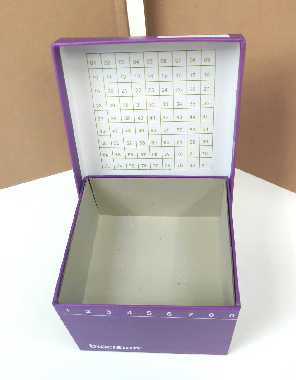 BioCision BioCision BCS-215P Hinged CryoBox Freezer Purple 3.5inch 5ml 9x9 Array. 12 Boxes