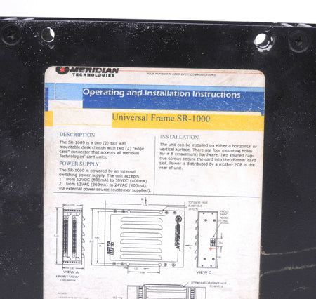 Meridian Technologies SR-1001/S (SR-1002/S) Fiber Optic Data & Video Module