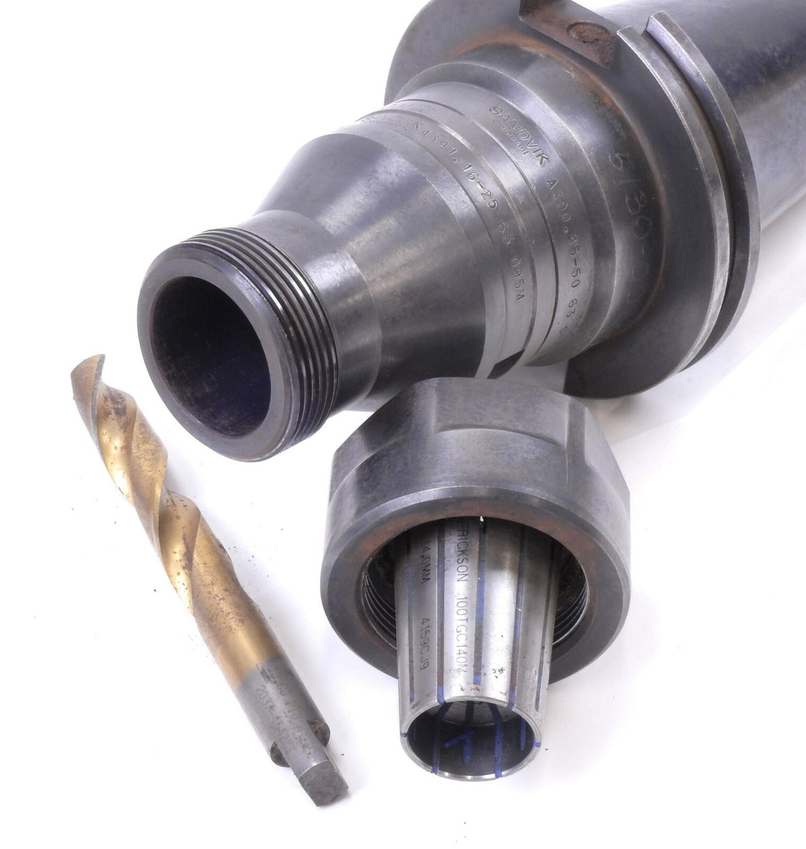Sandvik Cat50 Holder + Chuck Adapter + Erickson 100TGC140M 14MM Collet +DrillBit - 