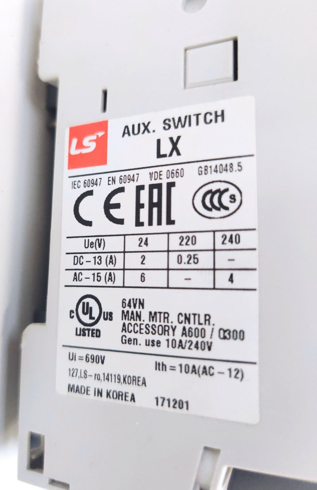 Cerus CMS-32H Manual Combination Motor Starter/Controller 3HP, 460 V, Class 10