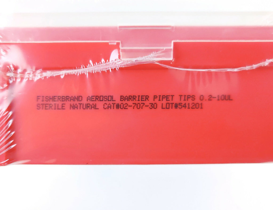 Set of 6 10uL Low Retention Fit Filtered Tip Extended Racket Sterile 96/Box
