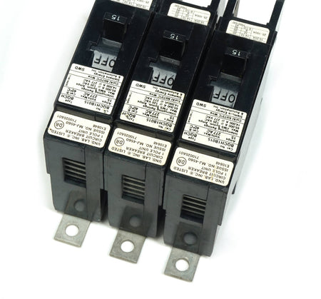 Lot of 3 Siemens BQCH1B015 Bolt-On Circuit Breaker 1 Pole 15 Amp 277VAC