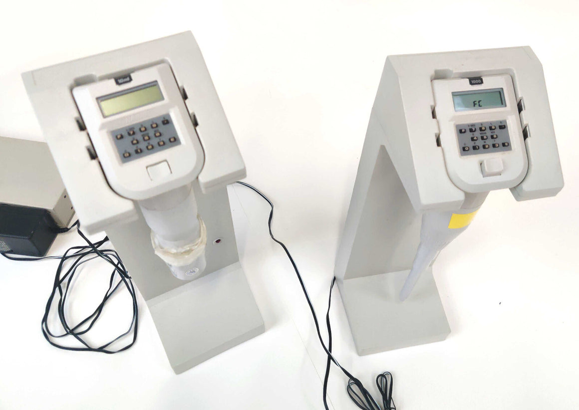 2Pcs Rainin EDP Single Channel Electronic Pipette 10ml & 1000µL w Rapid Charger