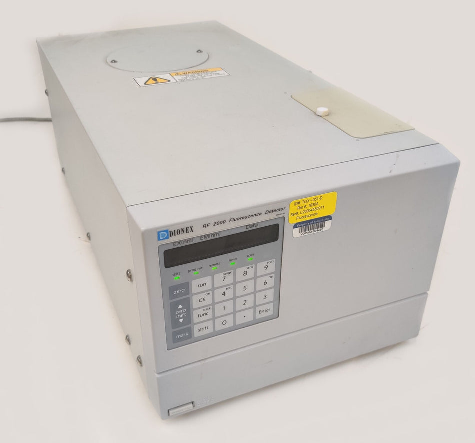 Dionex RF-2000 HPLC Detector Fluorescence 200-650 nm w/ Working Xenon Lamp