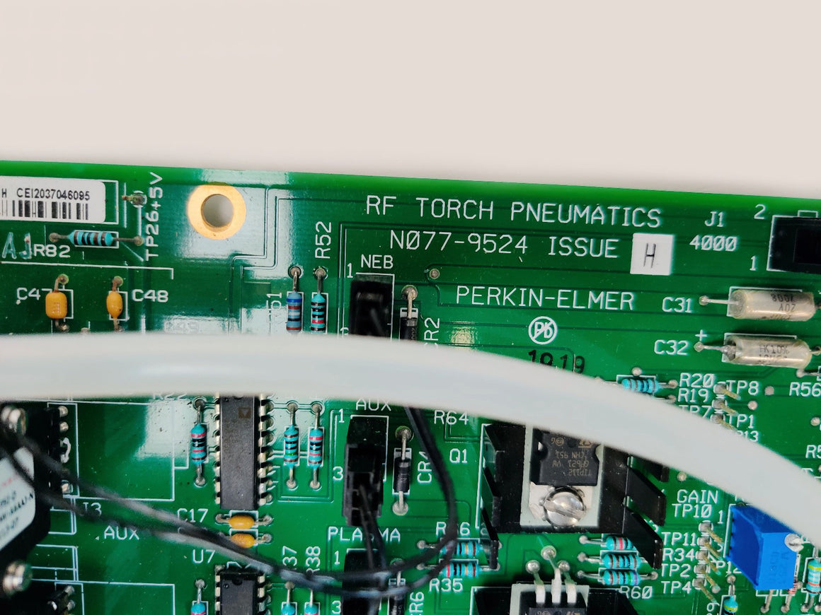 PerkinElmer N0779524 issue H RF Torch Pneumatics PCB w SMC PFM510-N01-1 Sensor