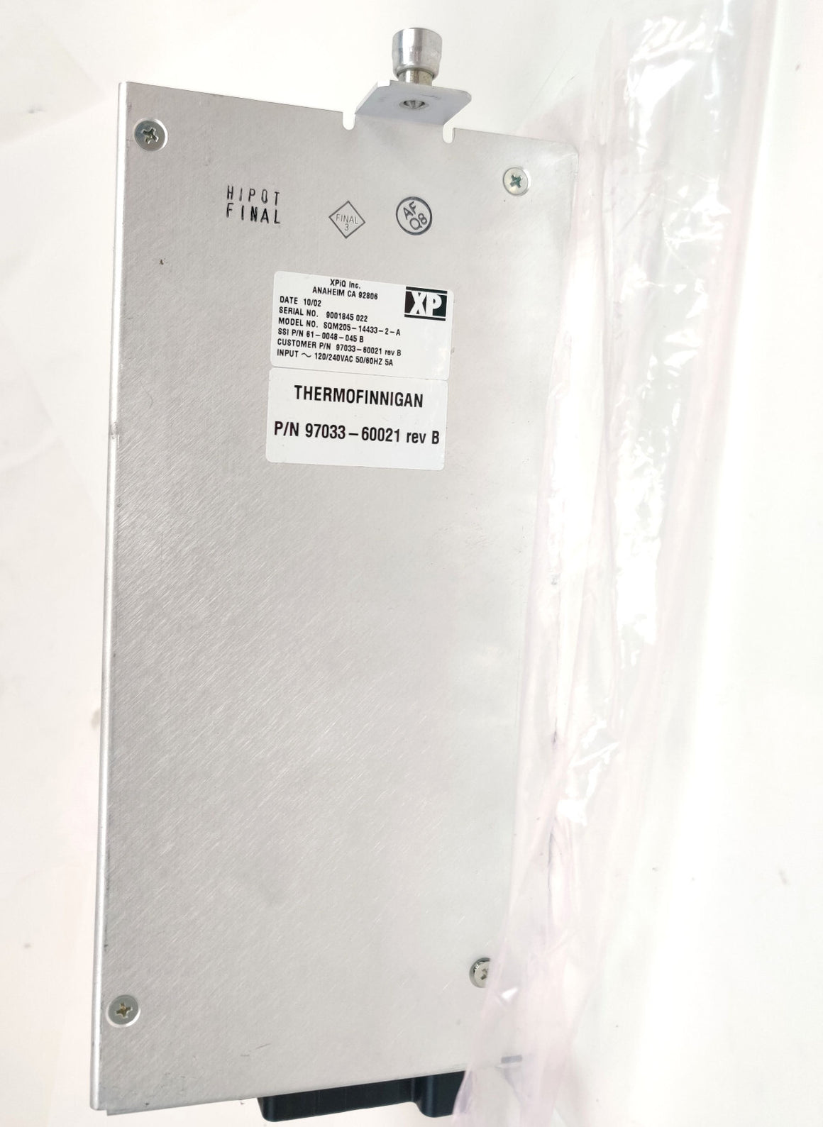 SSI 20-0048-008 Power Supply 120/240VAC 5A Thermo LCQ Mass Spectrometer Tested