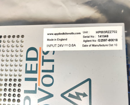 Applied Kilovolts HP003RZZ702 3kV Power Supply 24V 0.6A Agilent TOF 6200 Tested
