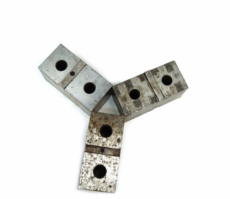 Set of 3 Lathe Chuck Tongue & Groove Soft Jaws Block 3" x 4" x 6 1/4" - 6 3/8"