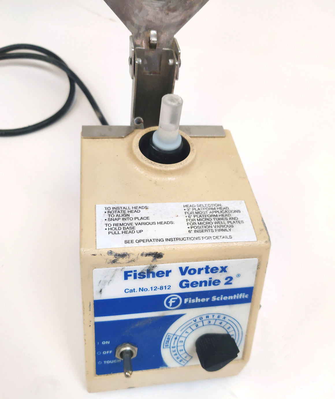 Fisher Scientific G-560 Vortex Genie 2 3200RPM CAT. No. 12-812 w Turbomix Cover