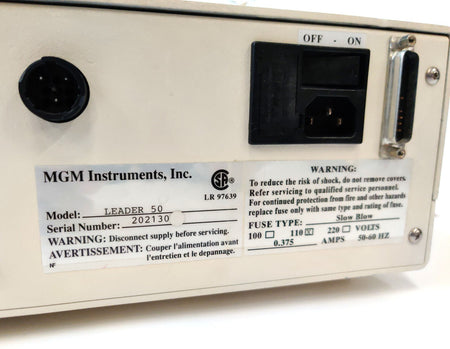 MGM Instruments Inc Gen-Probe Leader 50 Luminometer 110 VAC 0.375 A. Powered on