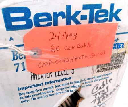Berk-Tek CMP-00424BKTE-5U-01 Cat5e UTP Data 24 AWG Cable, PVC jacket 105FT
