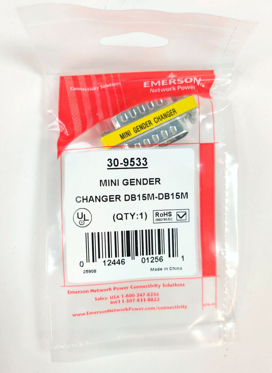Adapter D-Sub DB 15 Pin Male / Male Mini Gender Changer Emerson 30-9533 QYT: 35