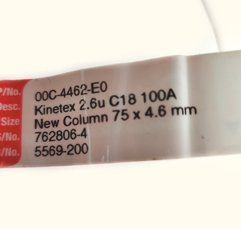 Phenomenex Kinetex C18 HPLC Column 75 x 4.6 mm 2.6u w AJ0-8768 Security Guard