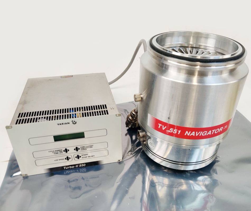 Varian TV 551 NAV 9698922 Turbo Vacuum Pump w Turbo-V 550 9699444S018 Controller