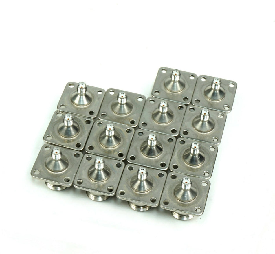 2Pcs N-Female to SMA-Female Coaxial RF Microwave Adapter 18 Ghz Flange