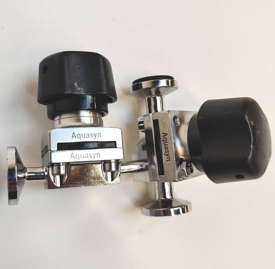 Aquasyn 3-Way 316L SS Sanitary Valve 1/2" 1/4" 3/8" w Fittings and Clamps 4pcs