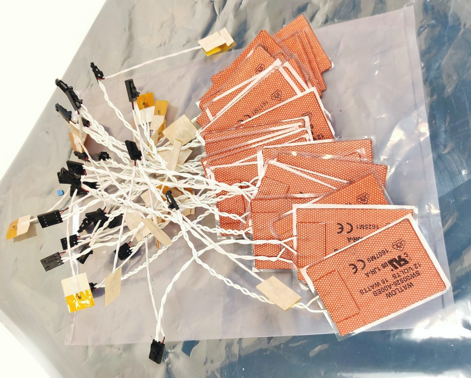 Watlow 15W 2x3" Silicone Rubber Heater Pad 260°C 12VDC w Thermocouple LOT OF 26