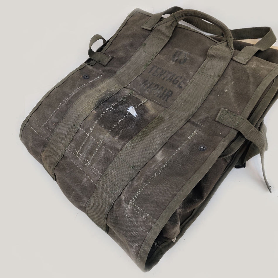 Military US Army Canvas Tentage and Sail Sailing Repair Kit Bag