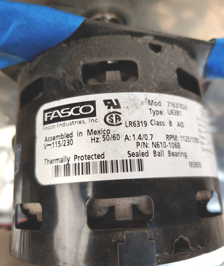 PerkinElmer Clarus GC N610-1068 Oven Fan with Fasco 71637826 LR6319 Motor