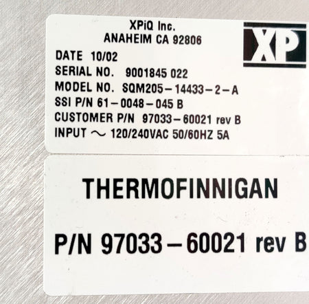 SSI 20-0048-008 Power Supply 120/240VAC 5A Thermo LCQ Mass Spectrometer Tested
