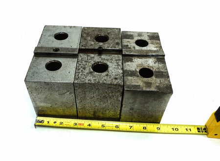 Set of 3 Lathe Chuck Tongue & Groove Soft Jaws Block 3" x 4" x 6 1/4" - 6 3/8"