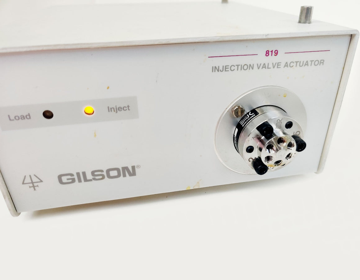 Gilson 819 Injection Valve Actuator w 7010-090 Rheodyne Valve 6P HPLC LC Tested