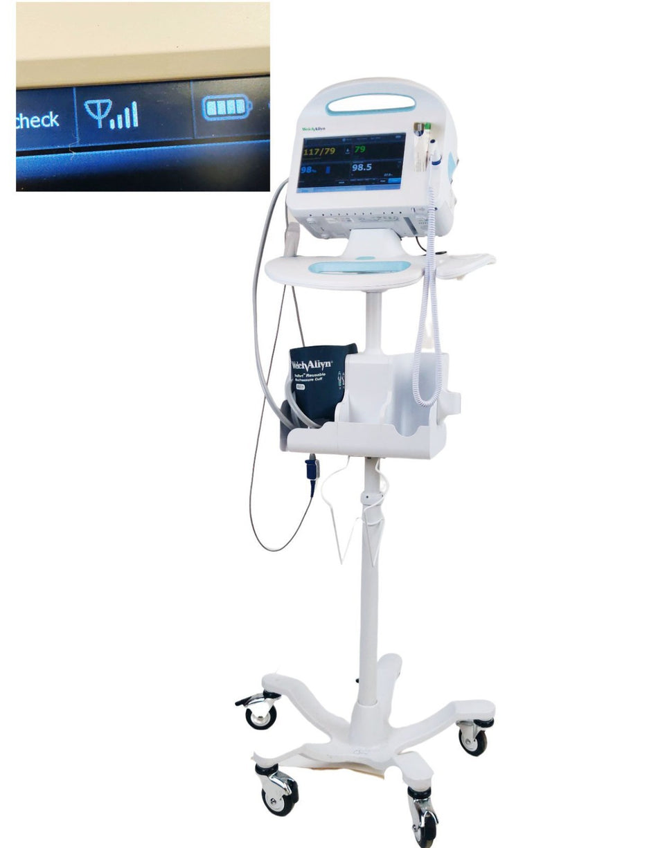 Welch Allyn Connex 6000 Vital Signs Monitor 67NXTX, NIBP, SPO2, Cuff & Stand