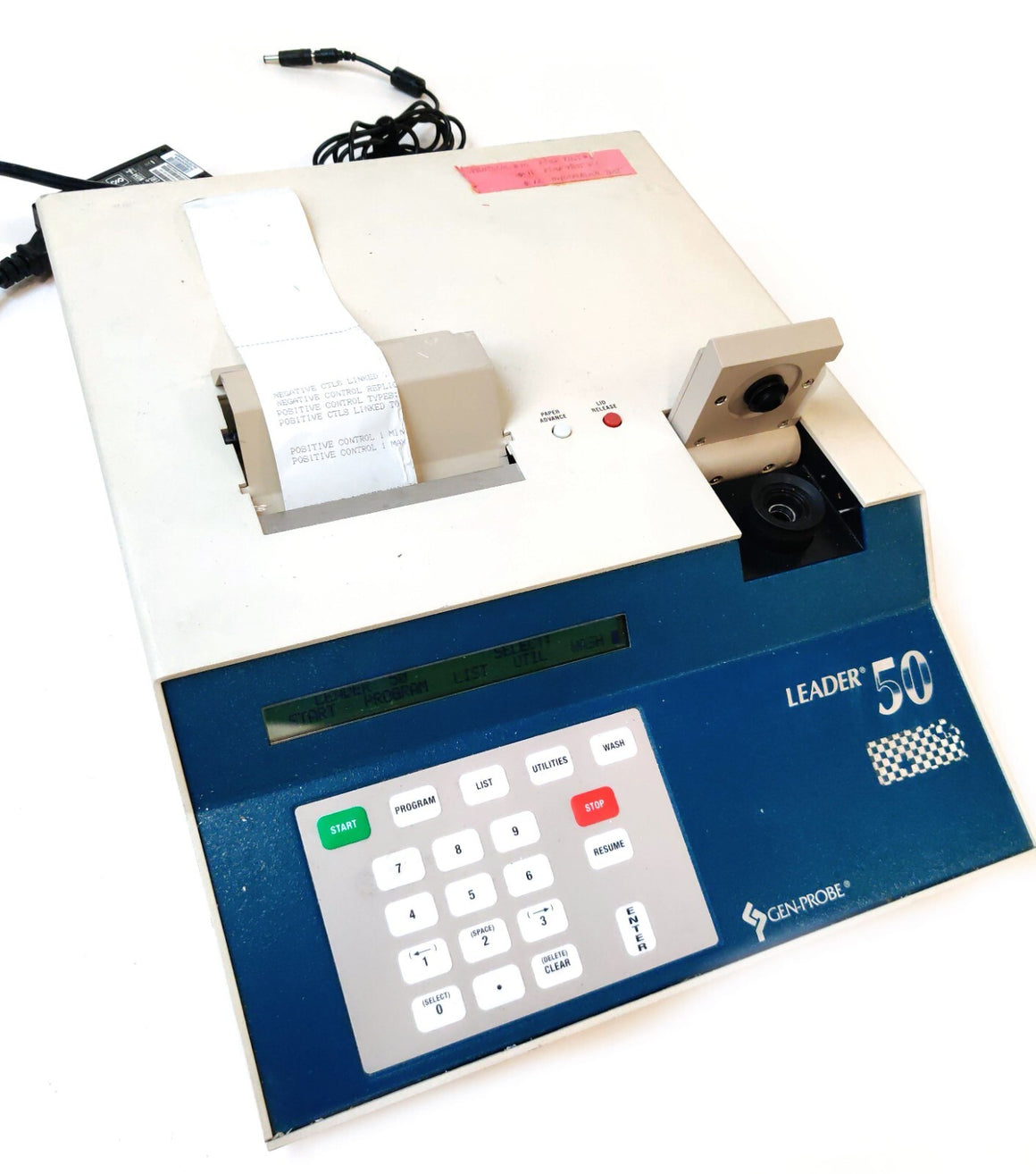 MGM Instruments Inc Gen-Probe Leader 50 Luminometer 110 VAC 0.375 A. Powered on