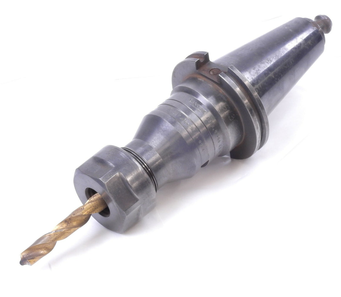 Sandvik Cat50 Holder + Chuck Adapter + Erickson 100TGC140M 14MM Collet +DrillBit - 