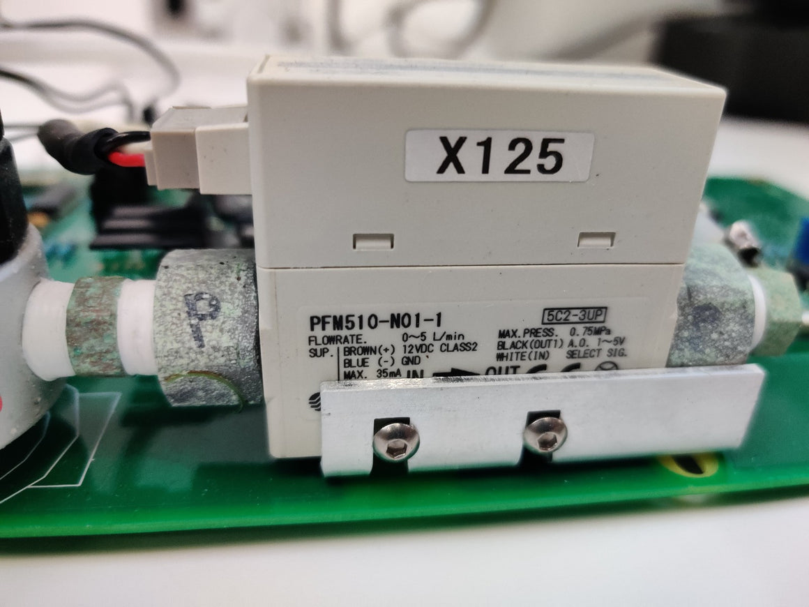 PerkinElmer N0779524 issue H RF Torch Pneumatics PCB w SMC PFM510-N01-1 Sensor