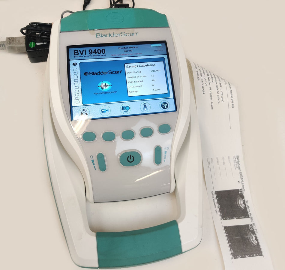 Verathon BVI 9400 Bladder Scanner PN 0570-0190 with Power Supply Working