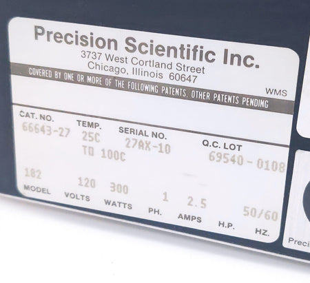 Thermo Precision Scientific Model 182 Heated Water Bath 1.5 G, 25 to 100°C