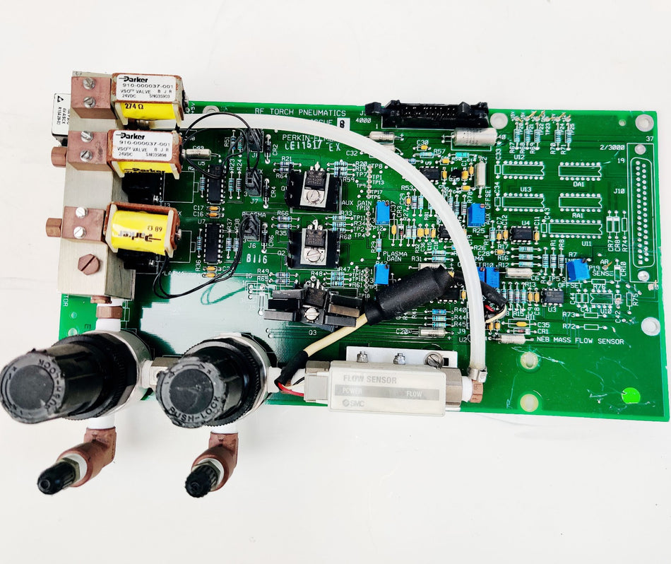 PerkinElmer RF Torch Pneumatics N077-9524 issue G w SMC PFM510-N01-1 Flow Sensor