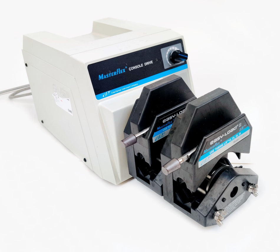 Cole-Parmer Masterflex Console Drive 7520-60 w Two Easy-Load II 77200-52 Head
