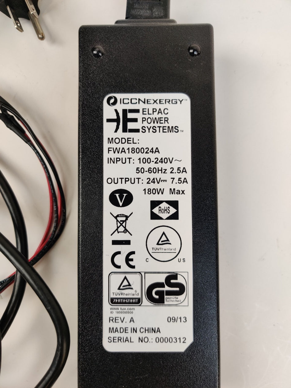 Elpac FW180 18W Power Supply Adapter 7.5A 24V Charger 8 Pin DIN Plug. Working