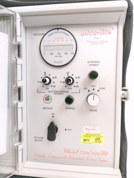 Impact Ultra-lite Series 326/326M Portable Suction Unit New Battery & Power cord