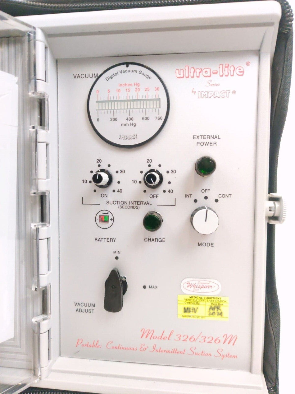 Impact Impact Ultra-lite Series 326/326M Portable Suction Unit New Battery & Power cord