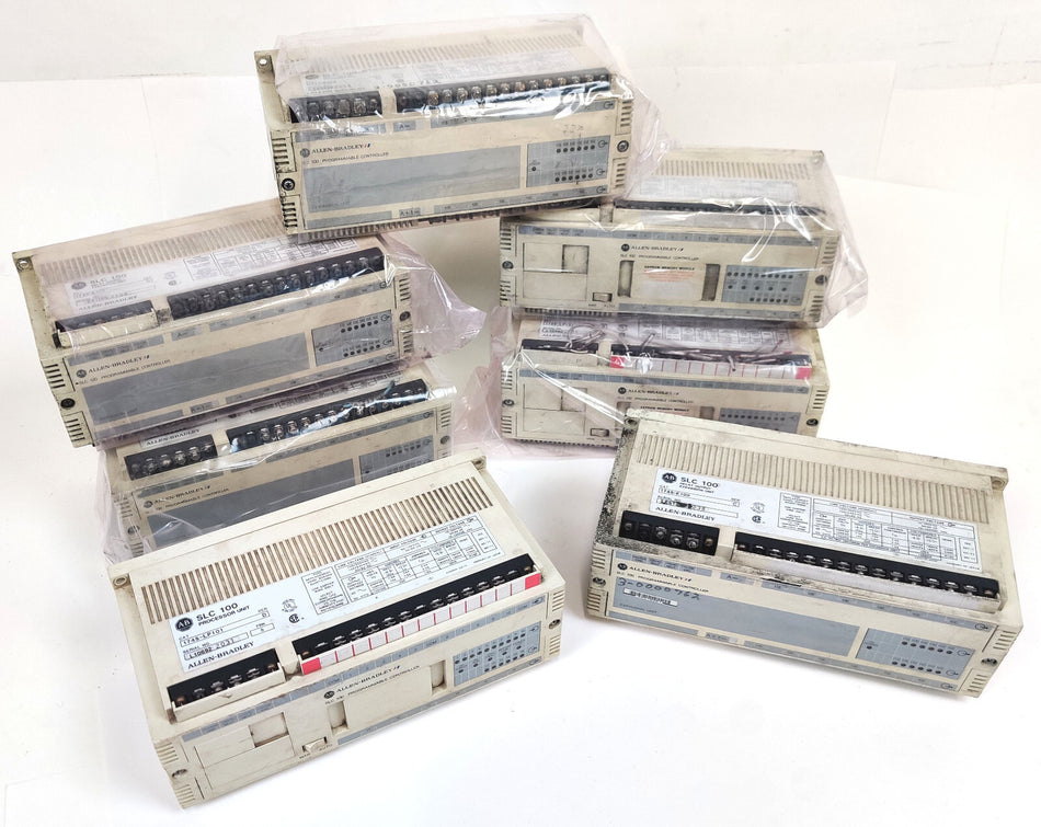 Allen Bradley SLC 100 PLC Programmable Controller 1745-LP101 ser D & C Lot of 7