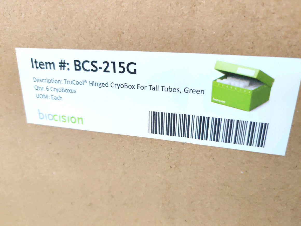BioCision BCS-215G Hinged CryoBox Freezer Green 3.5inch 5ml 9x9 Array. 12 Boxes